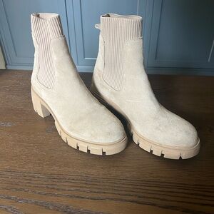 Steve Madden Haylee Cream Ankle Booties